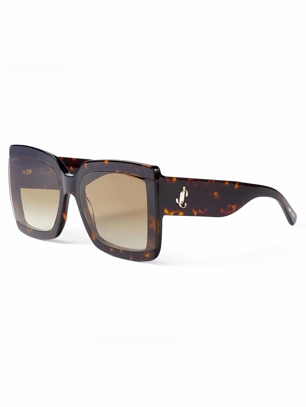Jimmy Choo Brown Havana Square-Frame Sunglasses